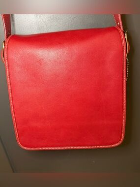 Coach Park Taylor Pebbled Leather Flap Crossbody Bag (F23663) - Cherry Red